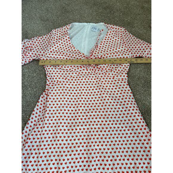 The Eris Mini Dress White/Red heart polka dot shift sheath Valentine SZ 6 - Picture 6 of 7